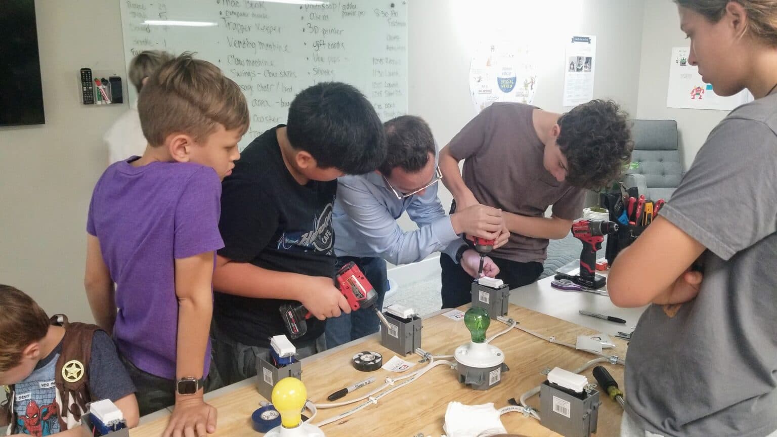Learners working together at Acton Academy North Broward, a microschool in Coral Springs